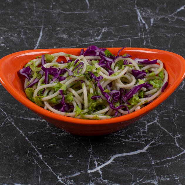 handmade purple einkorn noodles